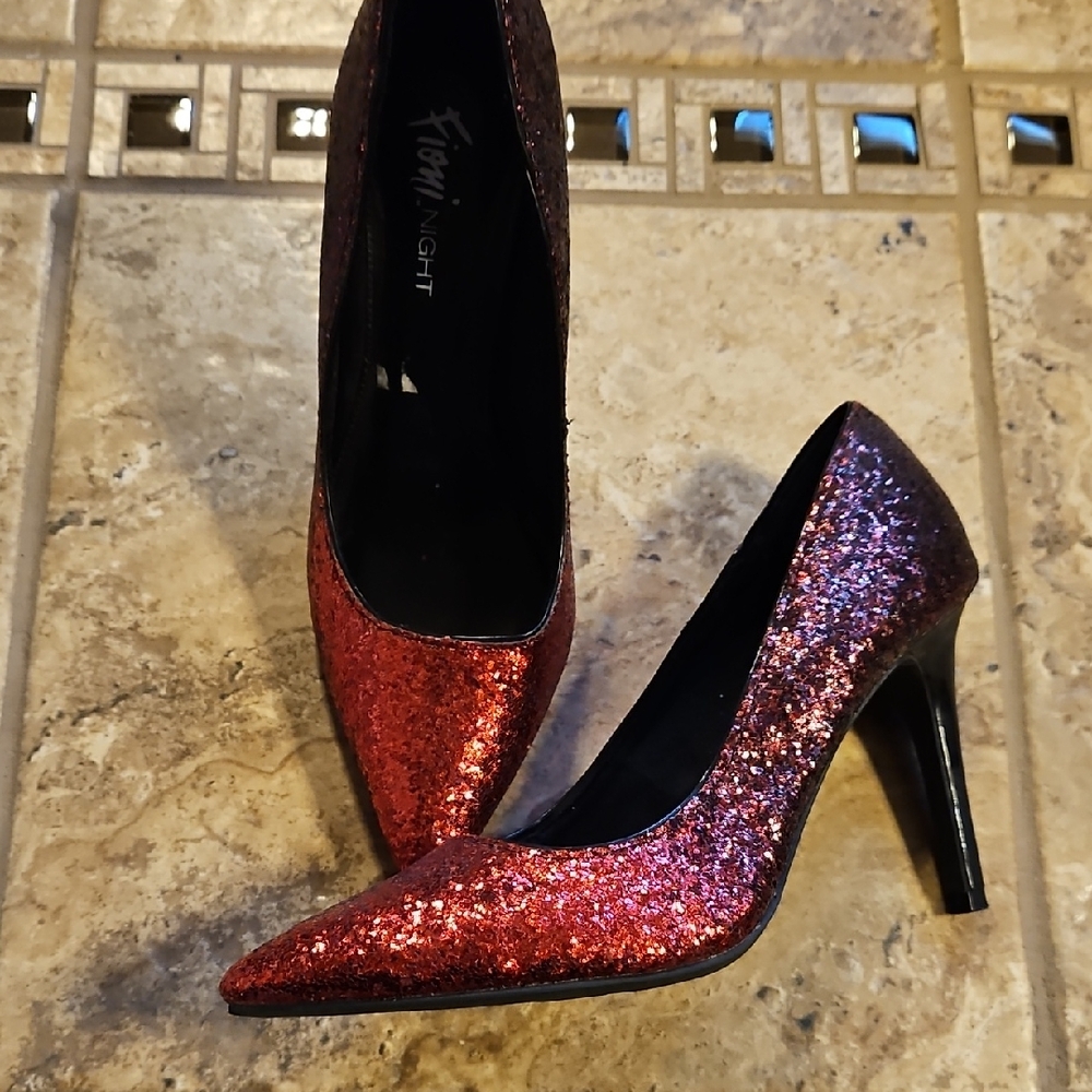 FIONI Clothing Sparkling Red and Purple Heels